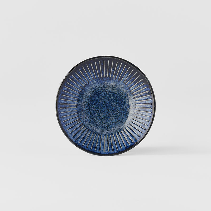 Saucer 12cm Ridged Indigo Glaze V637-C2299