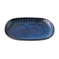 Plate Oval 19cm Ridged Indigo Glaze V637-C2300