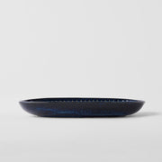 Plate Oval 19cm Ridged Indigo Glaze V637-C2300