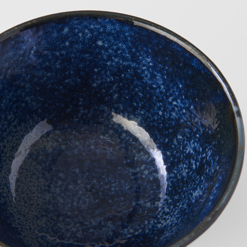 Rice Bowl Fluted 12cm Ridged Indigo Blue Glaze V637-C2301