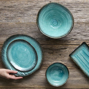 Serving Platter 42cm Sky Blue Glaze V637-C2336