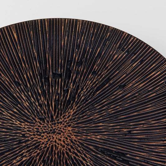 Plate 28cm Bronze Converging Line Glaze V637-C2457
