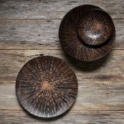 Plate 28cm Bronze Converging Line Glaze V637-C2457