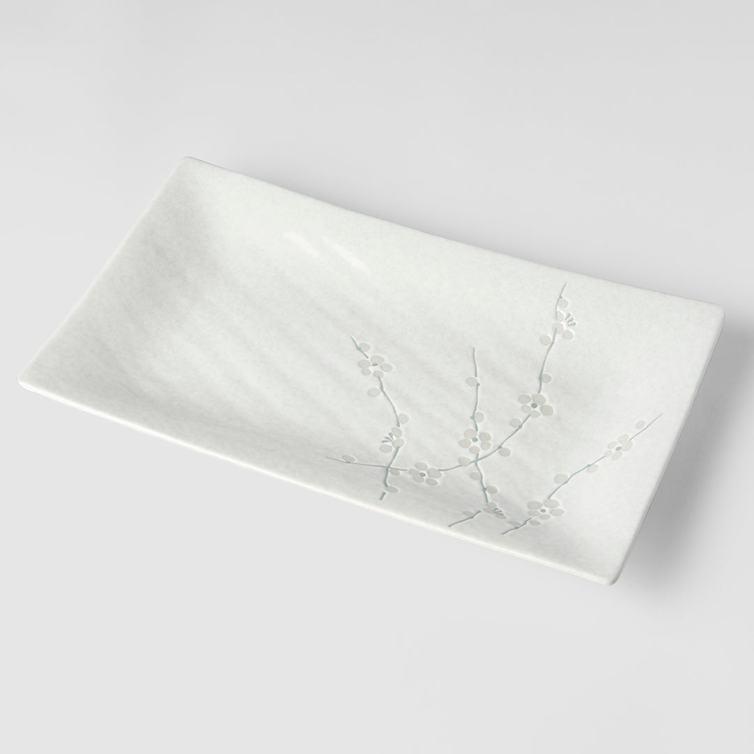 Platter Rectangular 33cm White Blossom Glaze V637-C2460