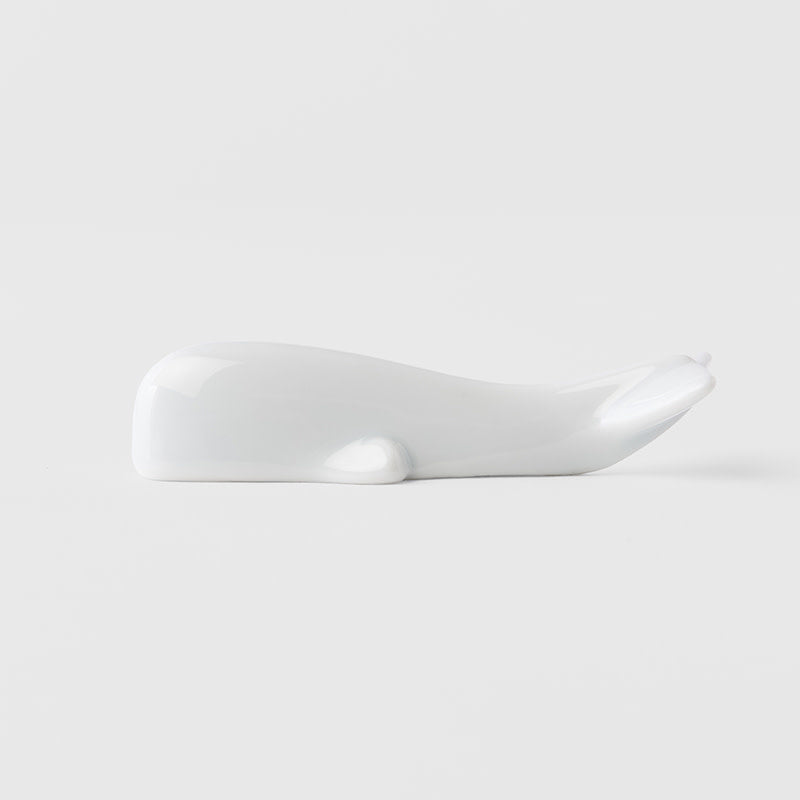 Chopstick Rest Pure White Glaze Whale V637-C2647
