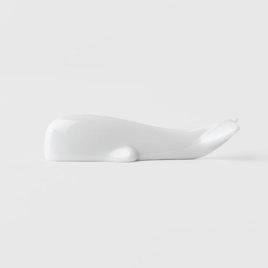 Chopstick Rest Pure White Glaze Whale V637-C2647