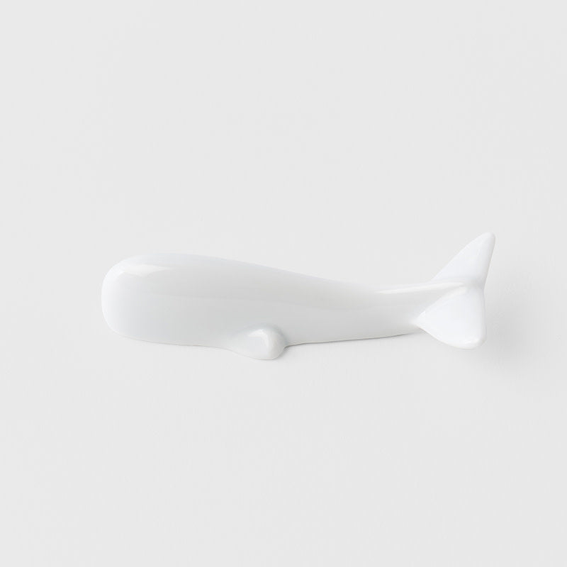 Chopstick Rest Pure White Glaze Whale V637-C2647