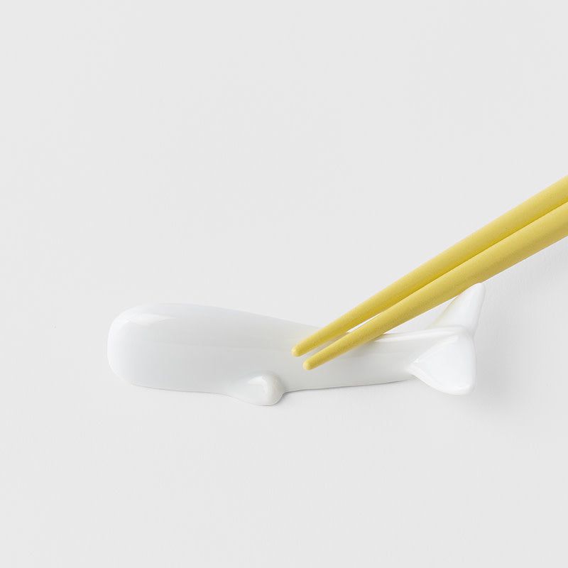Chopstick Rest Pure White Glaze Whale V637-C2647