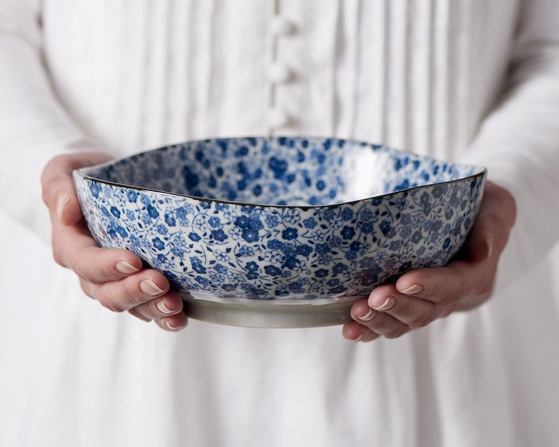 Dinner Plate 23cm Blue Daisy Glaze V637-C2793