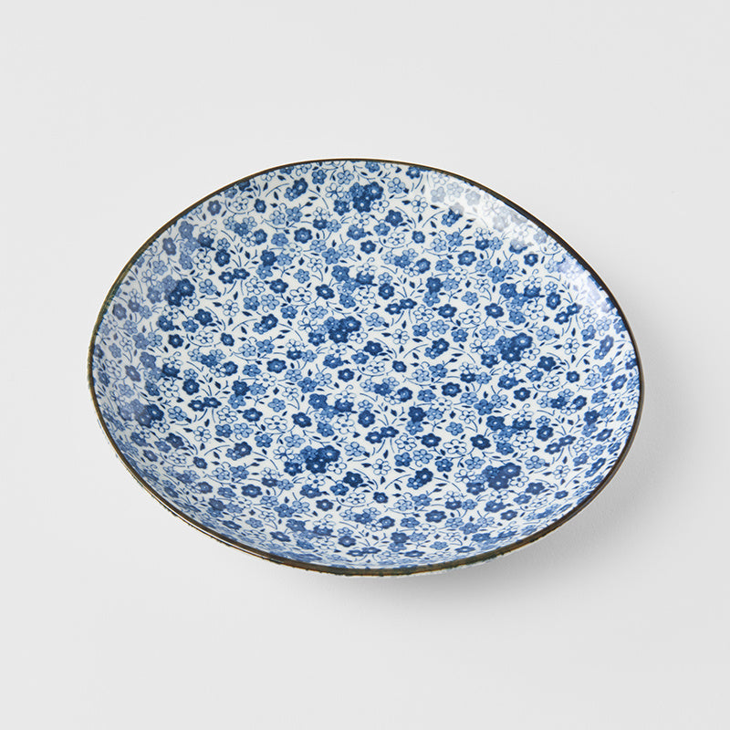 Side Plate Organic 19cm Blue Daisy Glaze V637-C2794