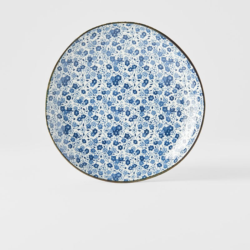 Side Plate Organic 19cm Blue Daisy Glaze V637-C2794