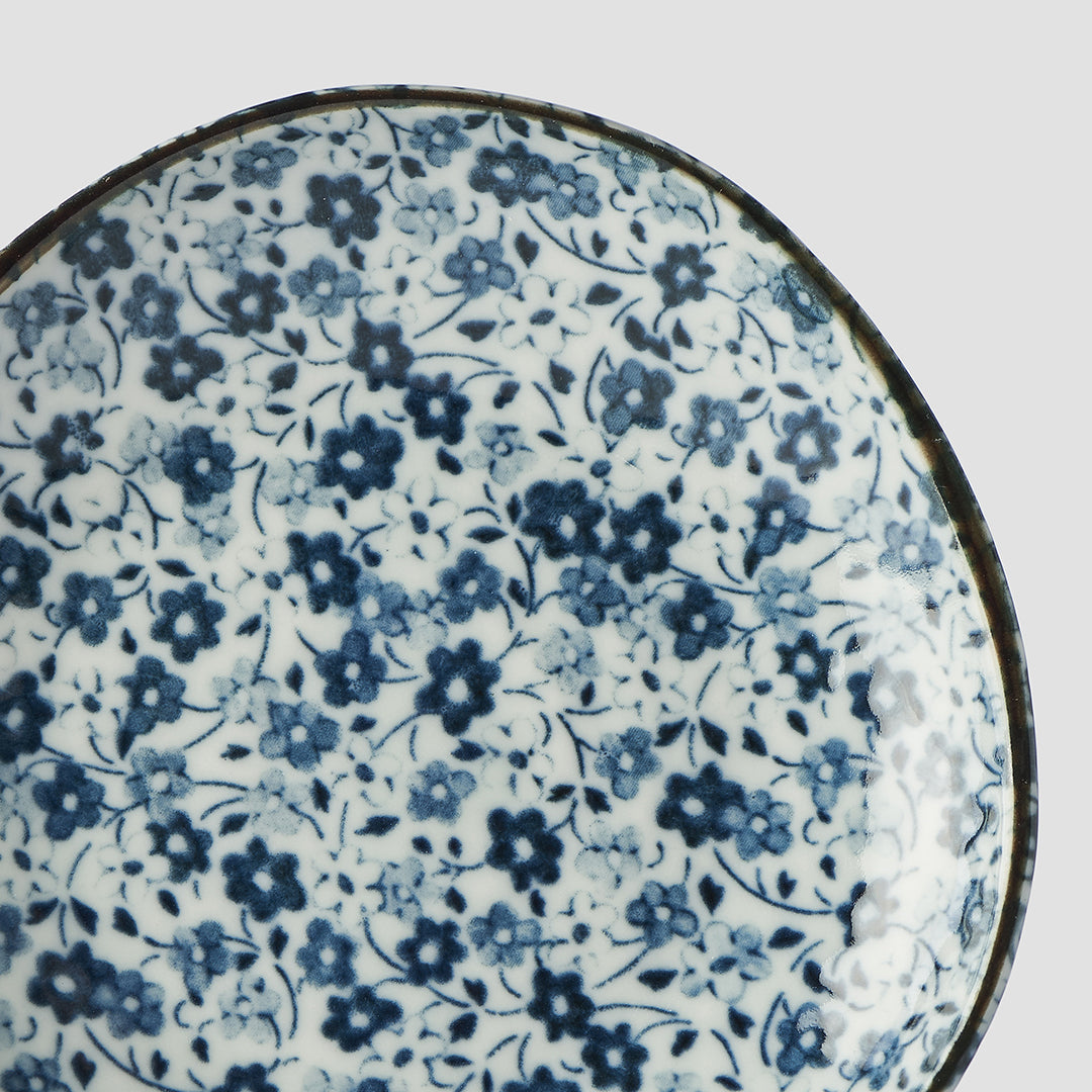 Saucer Organic Shape 12cm Blue Daisy Glaze V637-C2795