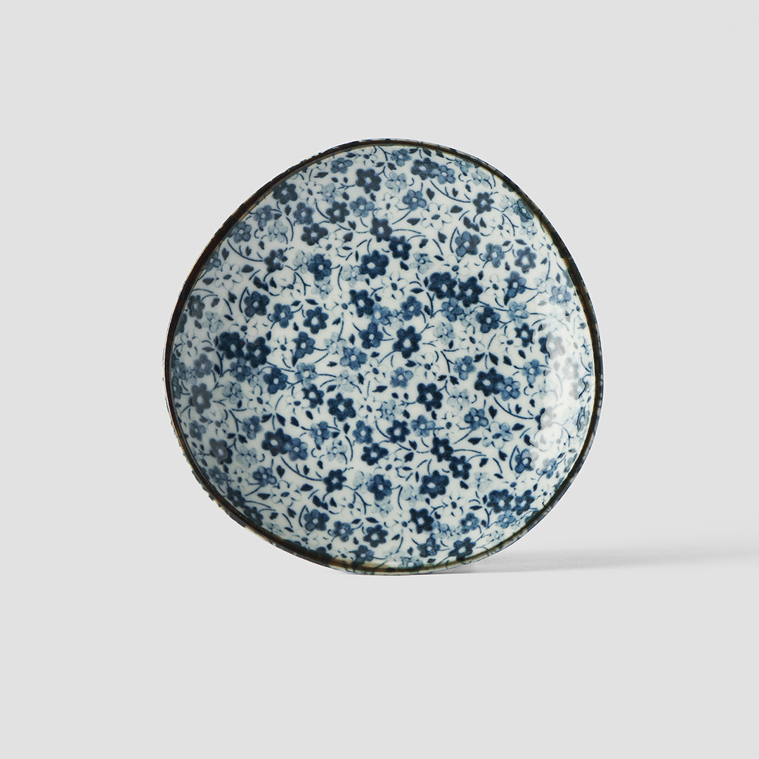 Saucer Organic Shape 12cm Blue Daisy Glaze V637-C2795