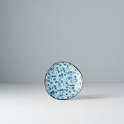 Saucer Organic Shape 12cm Blue Daisy Glaze V637-C2795