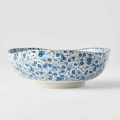 Bowl Organic Shape 20cm Blue Daisy Glaze V637-C2797