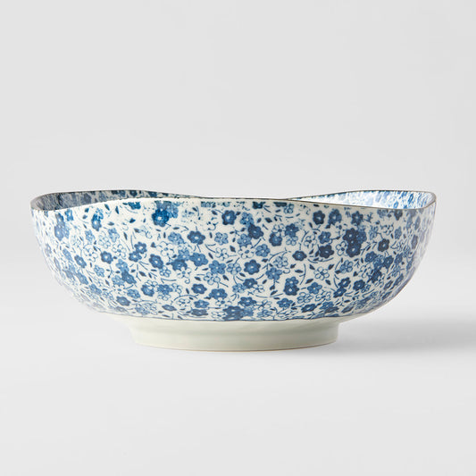 Bowl Organic Shape 20cm Blue Daisy Glaze V637-C2797
