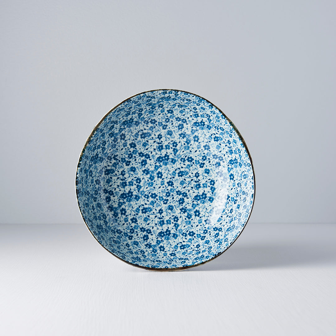Bowl Organic Shape 20cm Blue Daisy Glaze V637-C2797