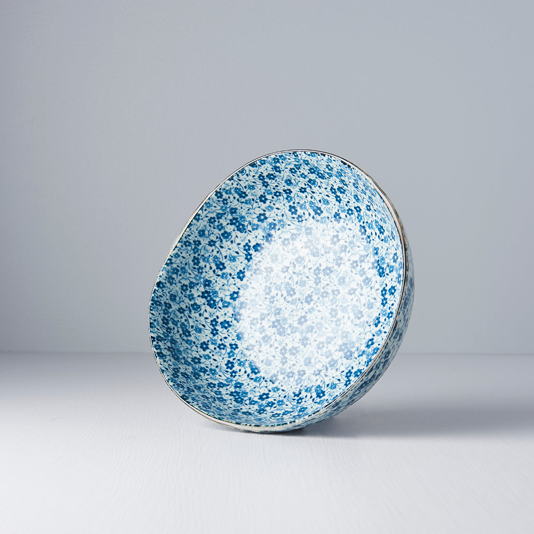 Bowl Organic Shape 20cm Blue Daisy Glaze V637-C2797