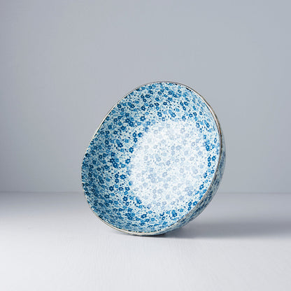 Bowl Organic Shape 20cm Blue Daisy Glaze V637-C2797