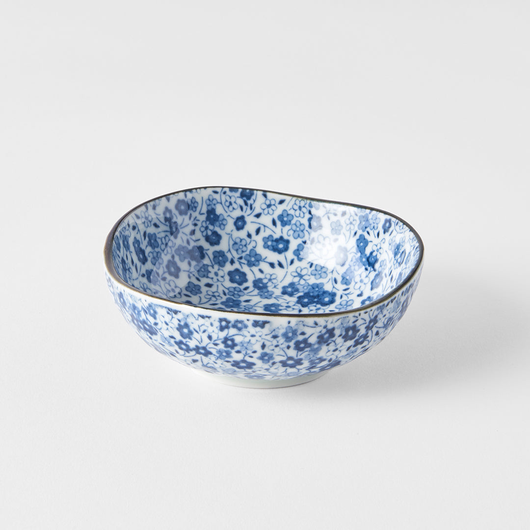 Sauce Dish Organic 11cm Blue Daisy Glaze V637-C2799