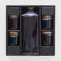 Sake Set 5pcs Tenmokku With Bright Blue Glaze V637-C2825
