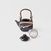Tea Set 5pcs Tenmokku Bright Blue Glaze V637-C2826