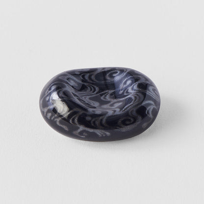 Chopstick Rest River Pebble Water Swirl Black Glaze V637-C2860