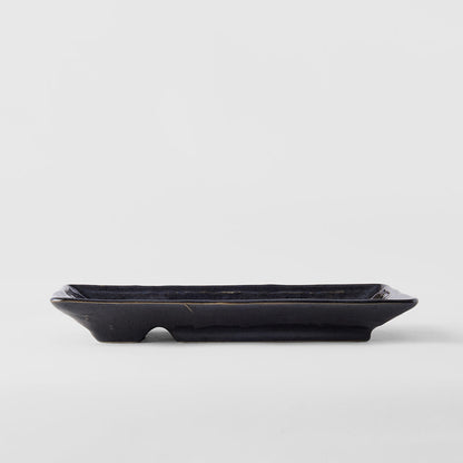 Dumpling Plate 21cm Black Glaze V637-C2865