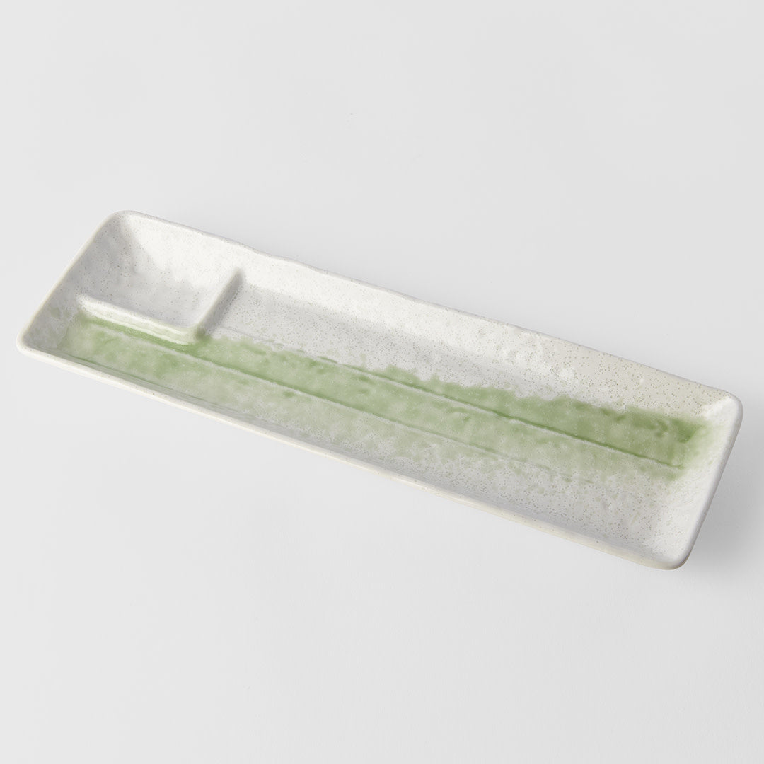 Dumpling Plate 33cm Green Brushstroke V637-C2867