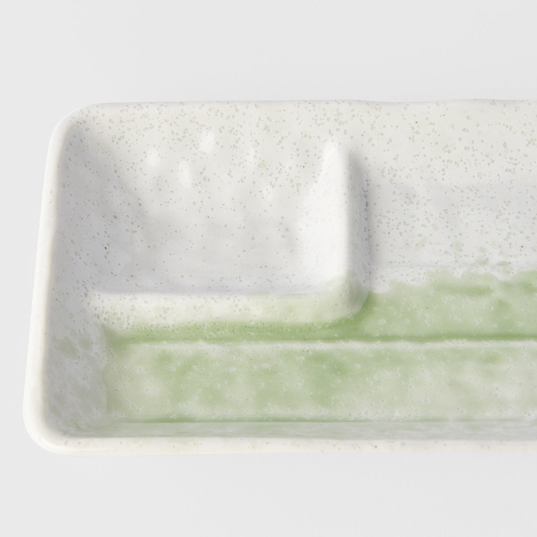 Dumpling Plate 33cm Green Brushstroke V637-C2867