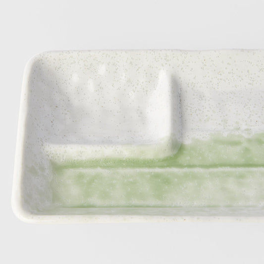 Dumpling Plate 33cm Green Brushstroke V637-C2867