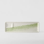 Dumpling Plate 33cm Green Brushstroke V637-C2867