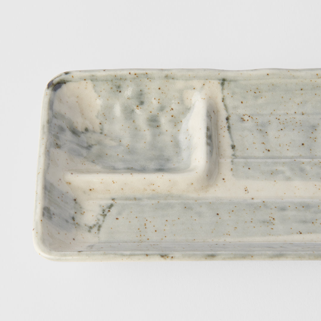 Dumpling Plate 33cm Sumi Brushstroke Glaze V637-C2868