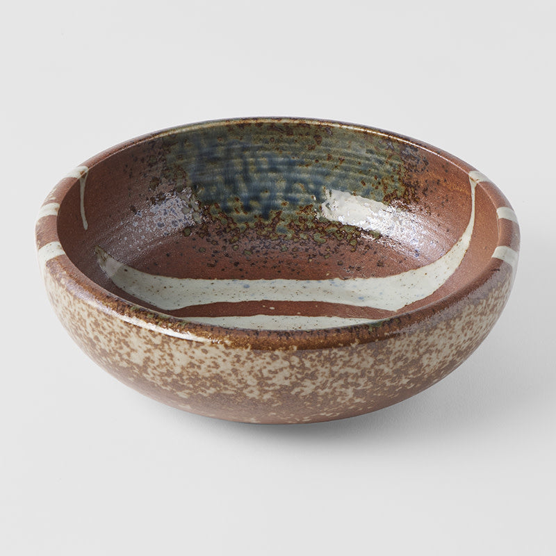 Bowl Thick Edge 24cm Striped Earth Glaze V637-C2870
