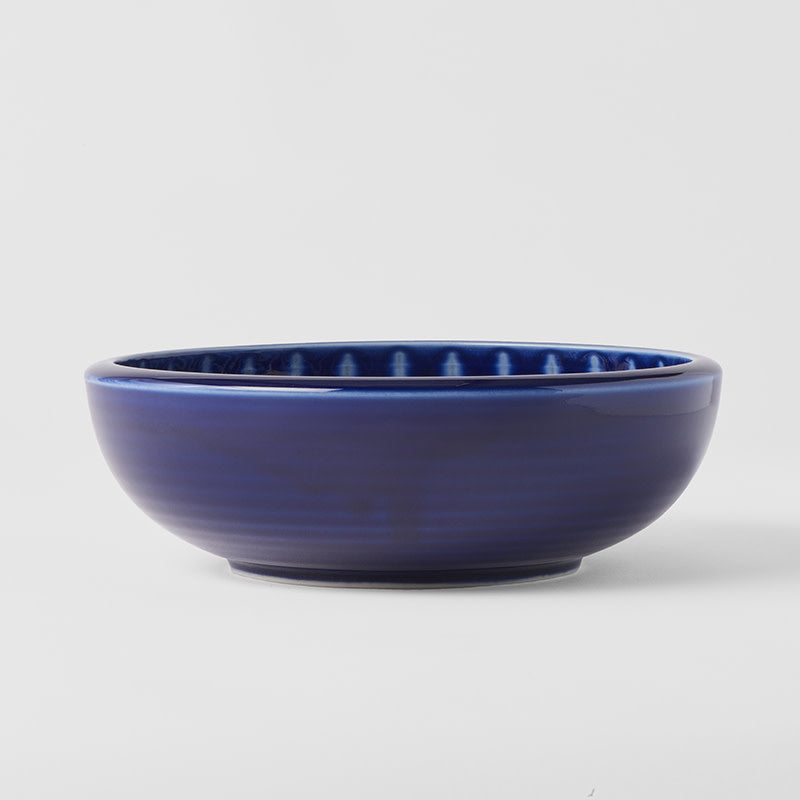 Bowl Thick Edge 24cm Indigo Drip Glaze V637-C2873