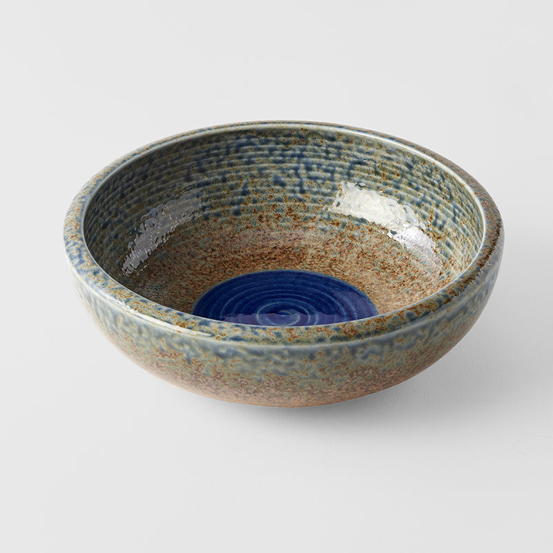 Bowl Thick Edge 24cm Earth & Sky Glaze w/ Blue pool V637-C2874