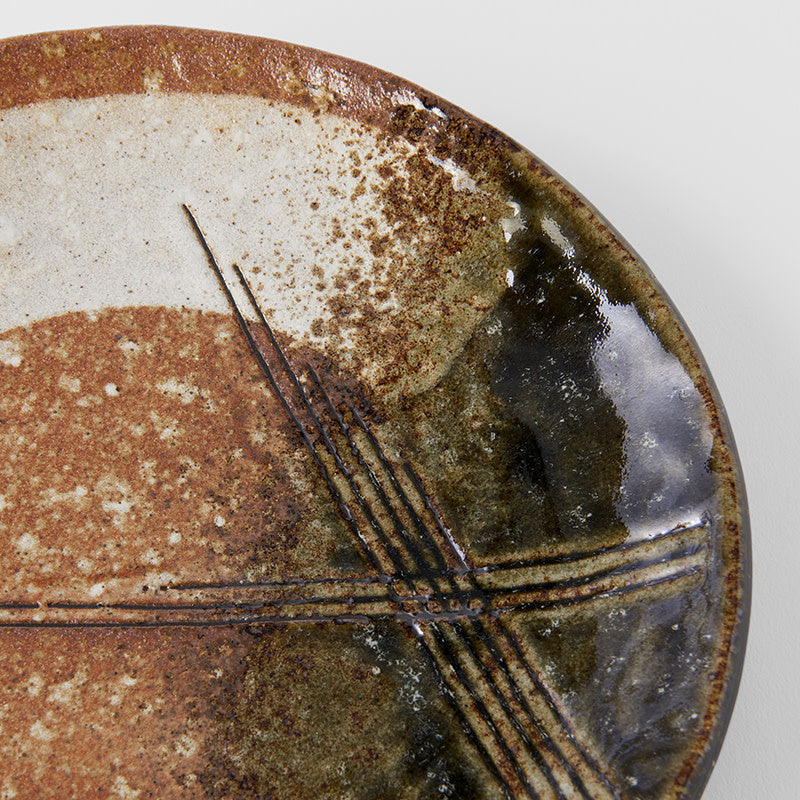 Dinner Plate 24.3cm Brick Zen Brush Glaze V637-C2883