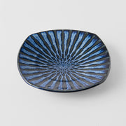 Plate Square 18cm Indigo Drip Glaze V637-C2887