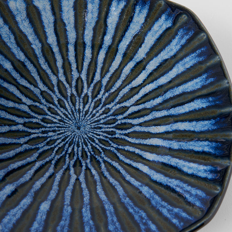 Plate Square 18cm Indigo Drip Glaze V637-C2887