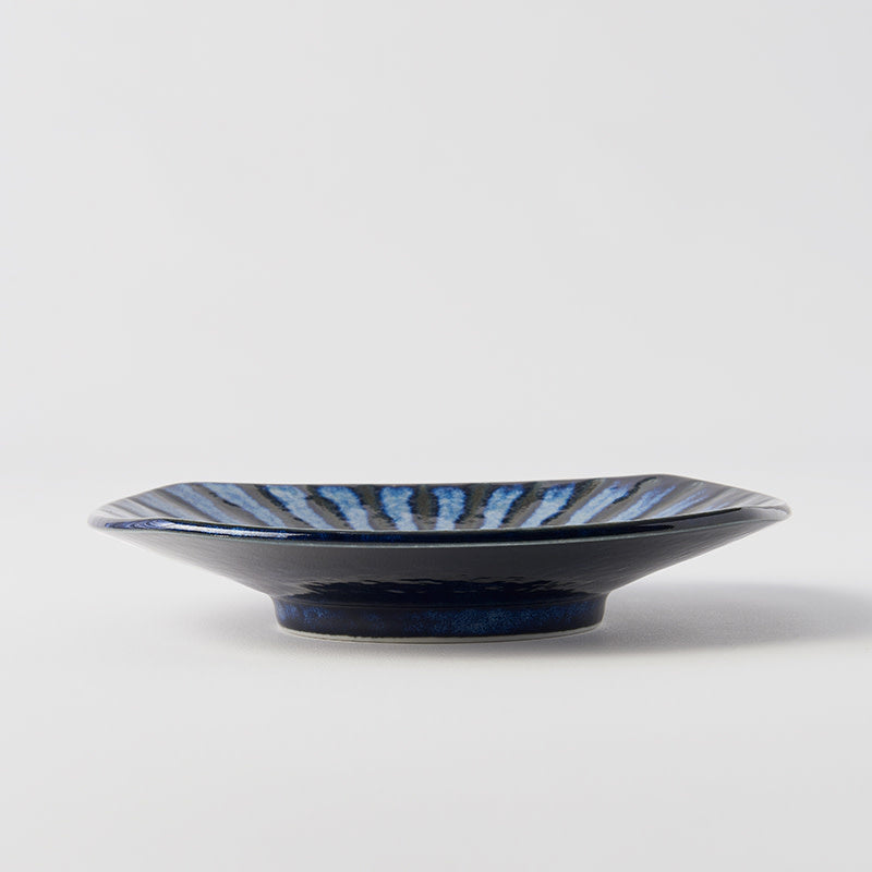 Plate Square 18cm Indigo Drip Glaze V637-C2887