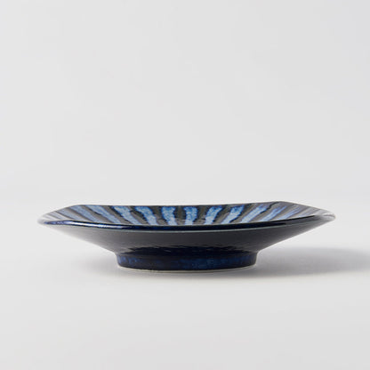 Plate Square 18cm Indigo Drip Glaze V637-C2887
