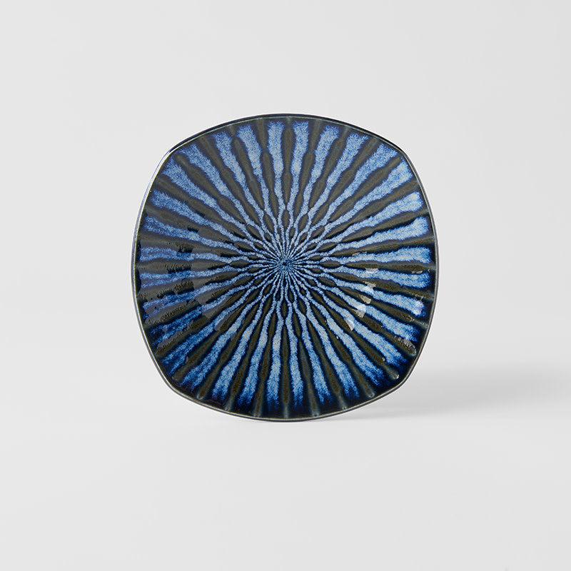 Plate Square 18cm Indigo Drip Glaze V637-C2887
