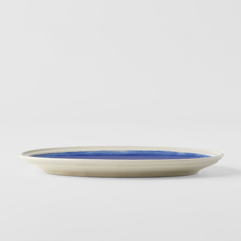 Plate Oval 22cm Ocean Blue Glaze V637-C2913