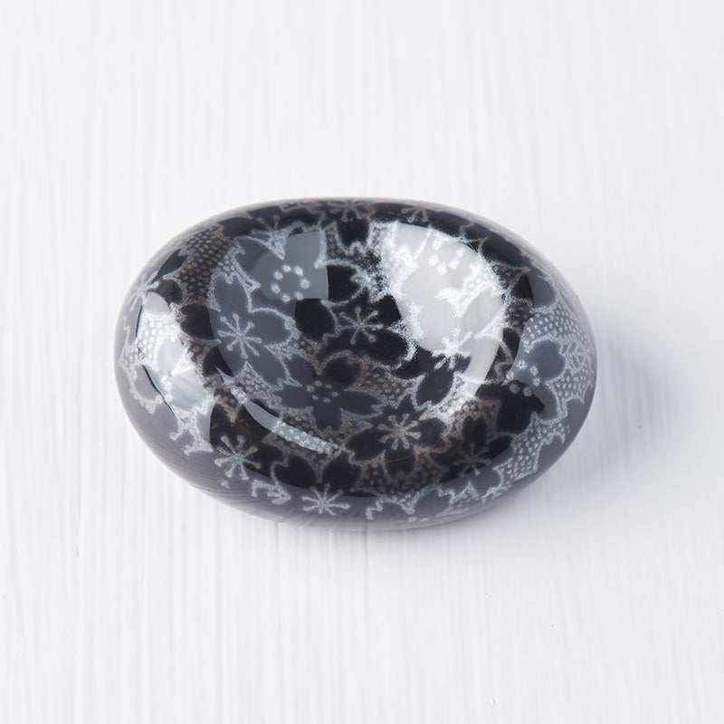 Chopstick Rest Pebble Black Sakura Design V637-C2921