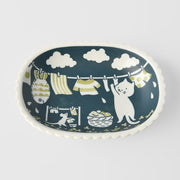 Bowl Oval 22.8cm Cat Clothes V637-C2933
