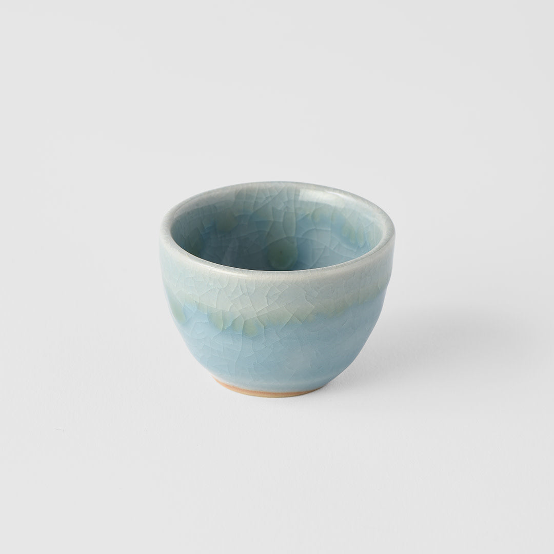 Sake Cup 30ml Crazed Blue Glaze V637-C2948