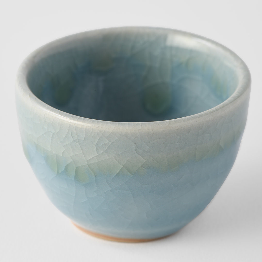 Sake Cup 30ml Crazed Blue Glaze V637-C2948