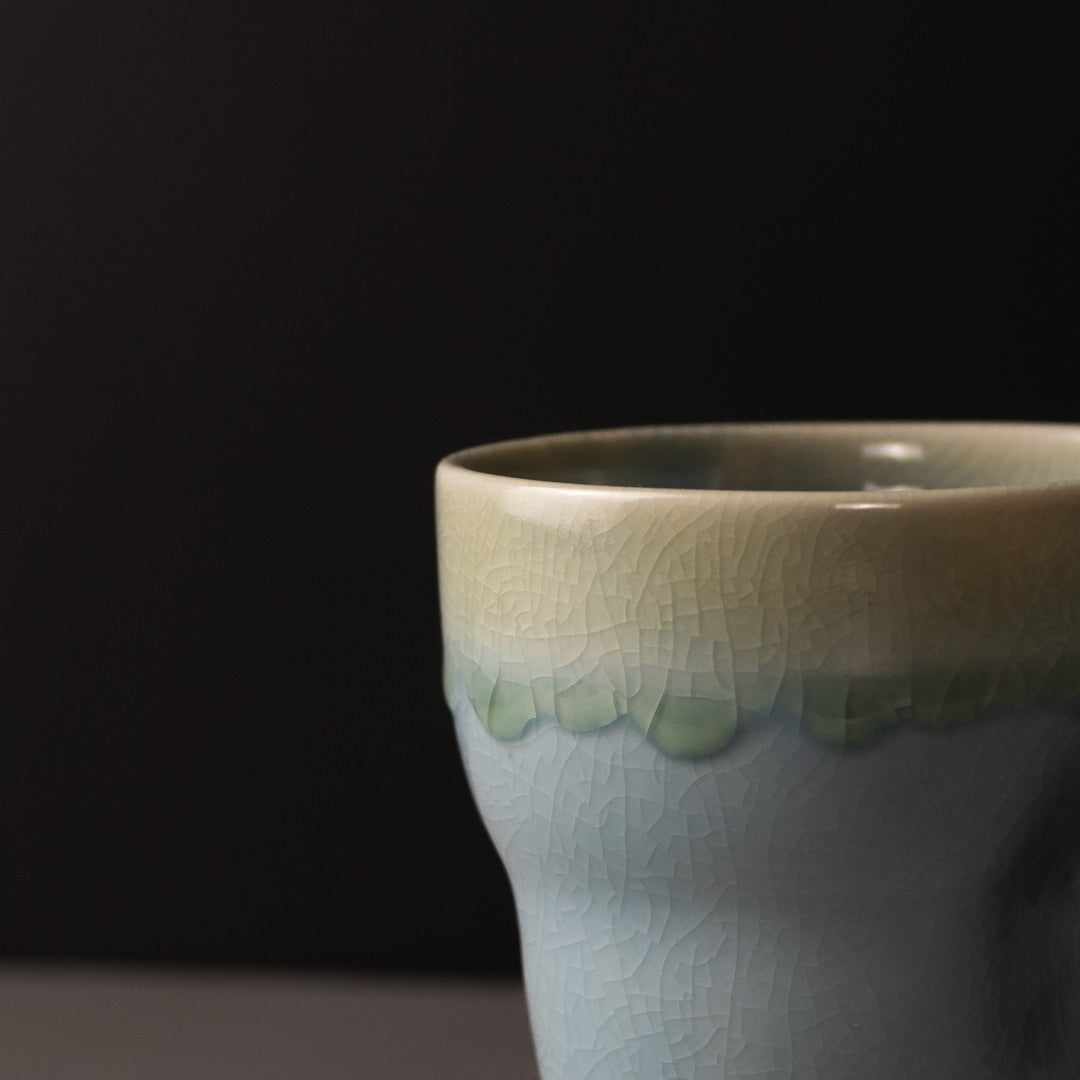 Mug Yunomi 280ml Crazed Blue Glaze V637-C2965