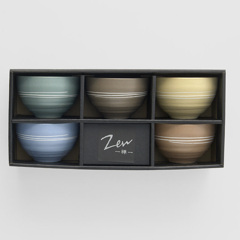 Bowl Set 5pcs 250ml Pastel Glazes V637-C3083