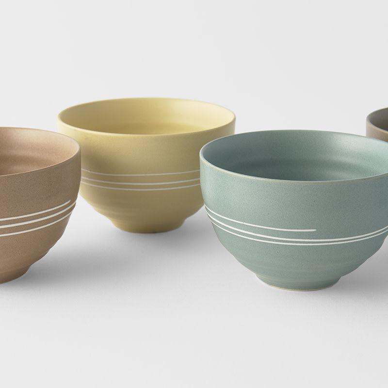 Bowl Set 5pcs 250ml Pastel Glazes V637-C3083